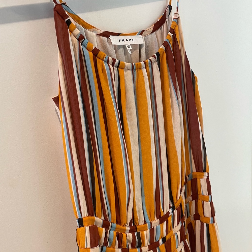 Frame Striped Midi Length Dress